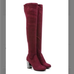 2/$15 👠 Malbec over the knee velvet boots